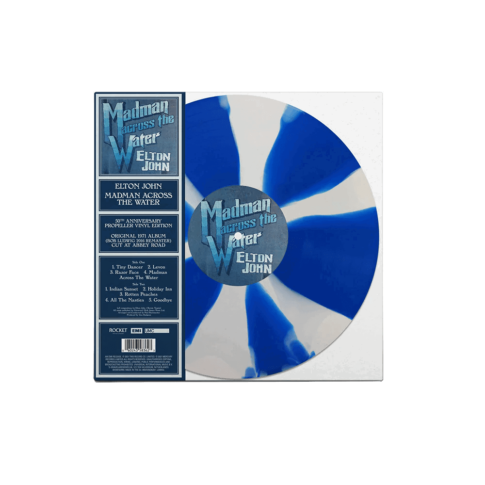 Elton John - Madman Across The Water: 50th Anniversary (Limited Edition, Blue & White Propeller Color Vinyl) - Joco Records