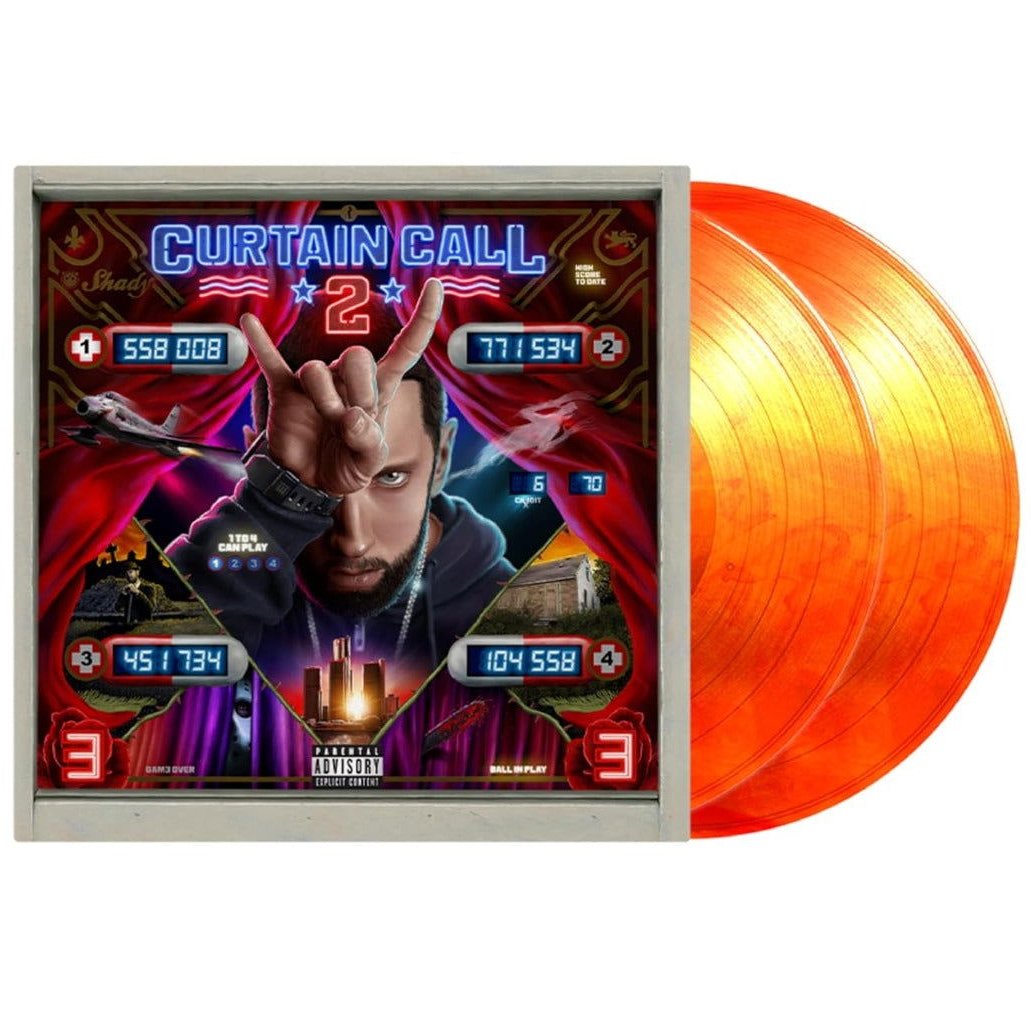 Eminem - Curtain Call 2 (Limited Edition, Fluorescent Orange Color Vinyl) (Import) (2 LP) - Joco Records