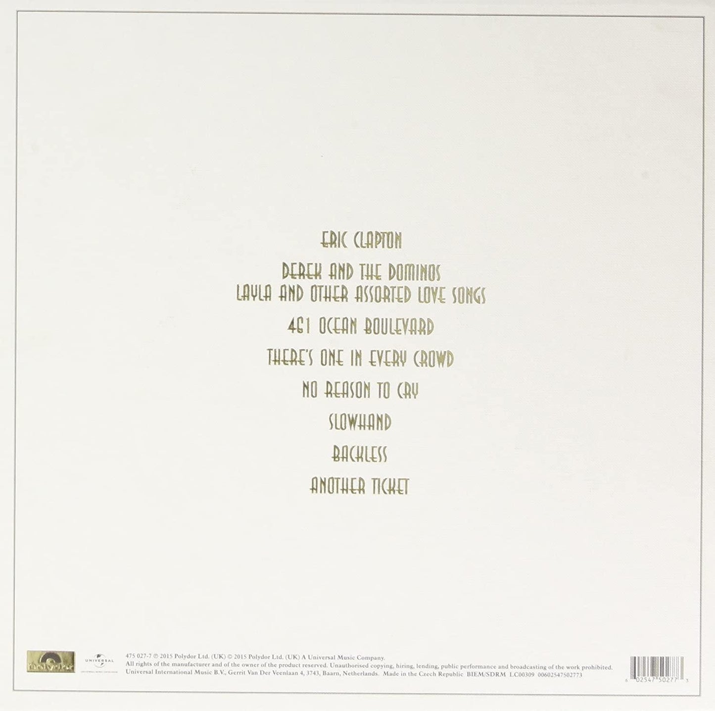 Eric Clapton: The Studio Album Collection 1970-1981 (Limited Edition, Box Set) (9 LP) - Joco Records