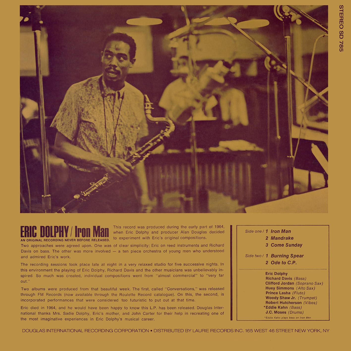 Eric Dolphy - Iron Man (RSD 11.2023 Exclusive, Gold Vinyl) (LP) - Joco Records