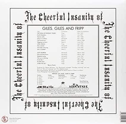 Giles, Giles And Fripp - The Cheerful Insanity Of Giles, Giles And Fripp (Import)  (Vinyl) - Joco Records