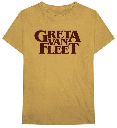 Greta Van Fleet - Old Gold Logo - Unisex - Short Sleeve - Large (T-Shirt) - Joco Records