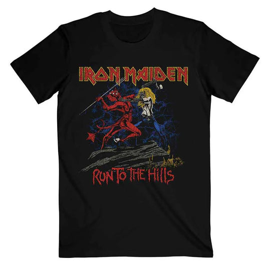 Iron Maiden - Number Of The Beast Run To The Hills Distress (T-Shirt) - Joco Records