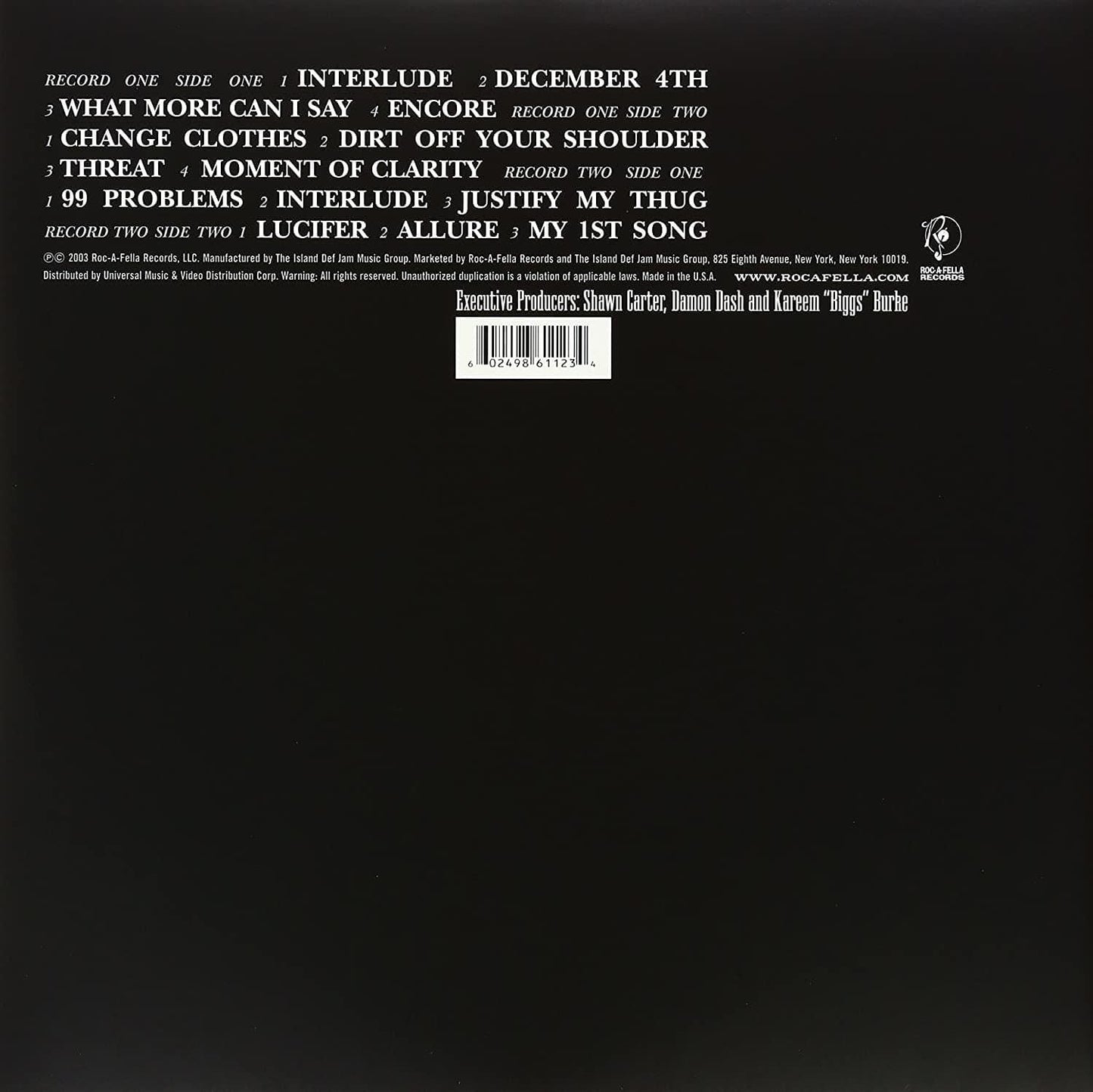 Jay-Z - The Black Album (Explicit, Gatefold Sleeve) (2 LP) - Joco Records