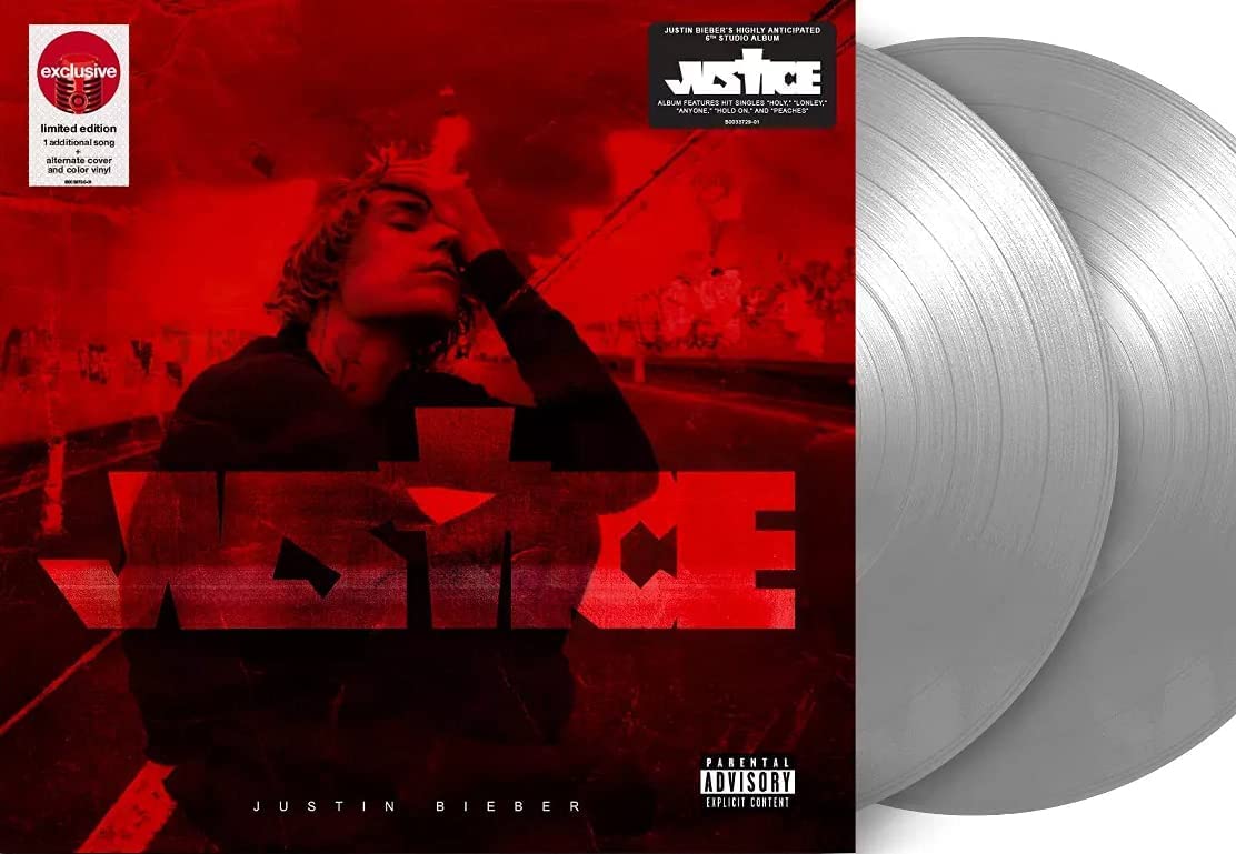 Justin Bieber - Justice (Explicit Content) (Limited Edition, Bonus Track, Alternate Cover, Silver Vinyl) (2 LP) - Joco Records