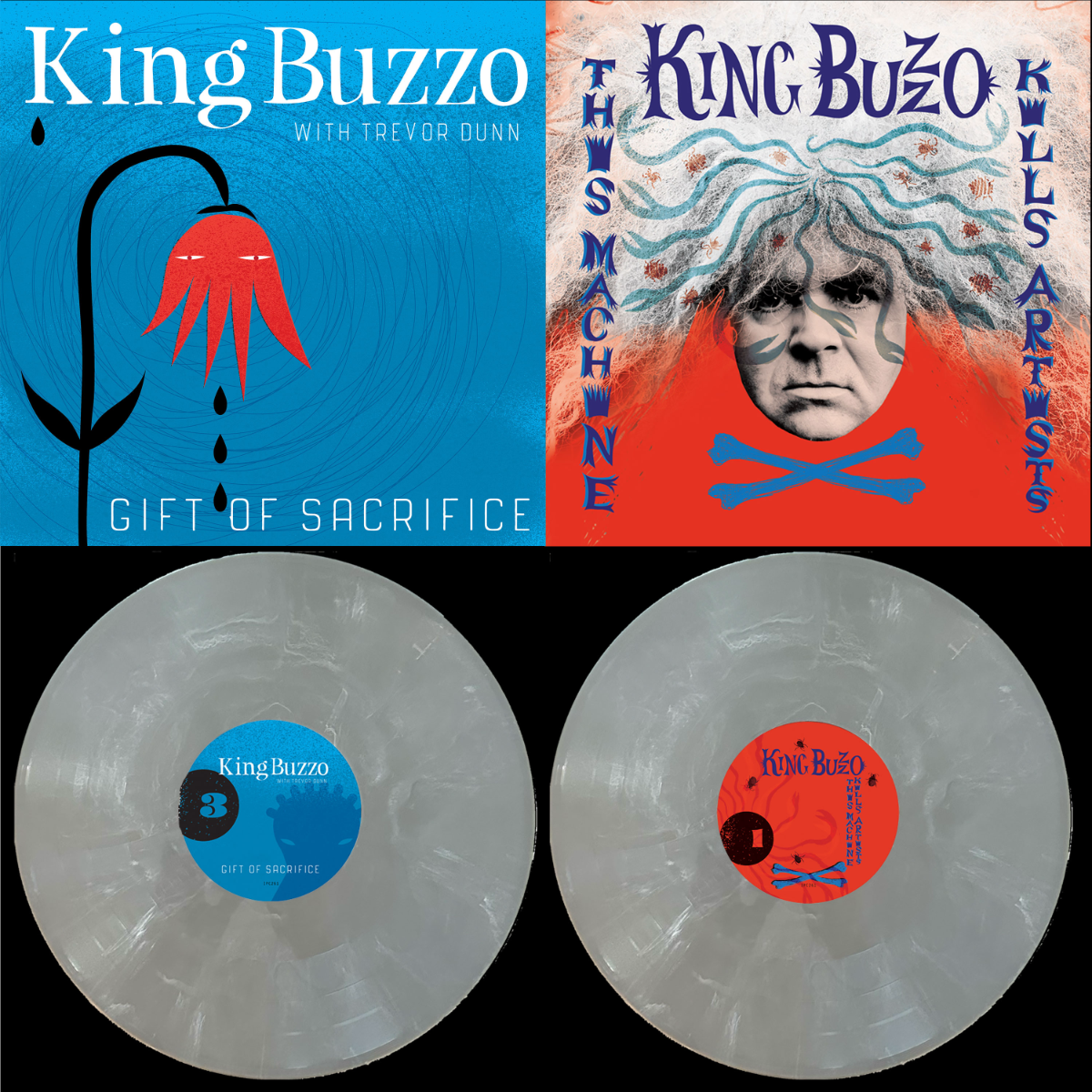 King Buzzo - This Machine Kills Artists + Gift Of Sacrifice (Indie Exclusive, Silver Streak Color Vinyl) - Joco Records