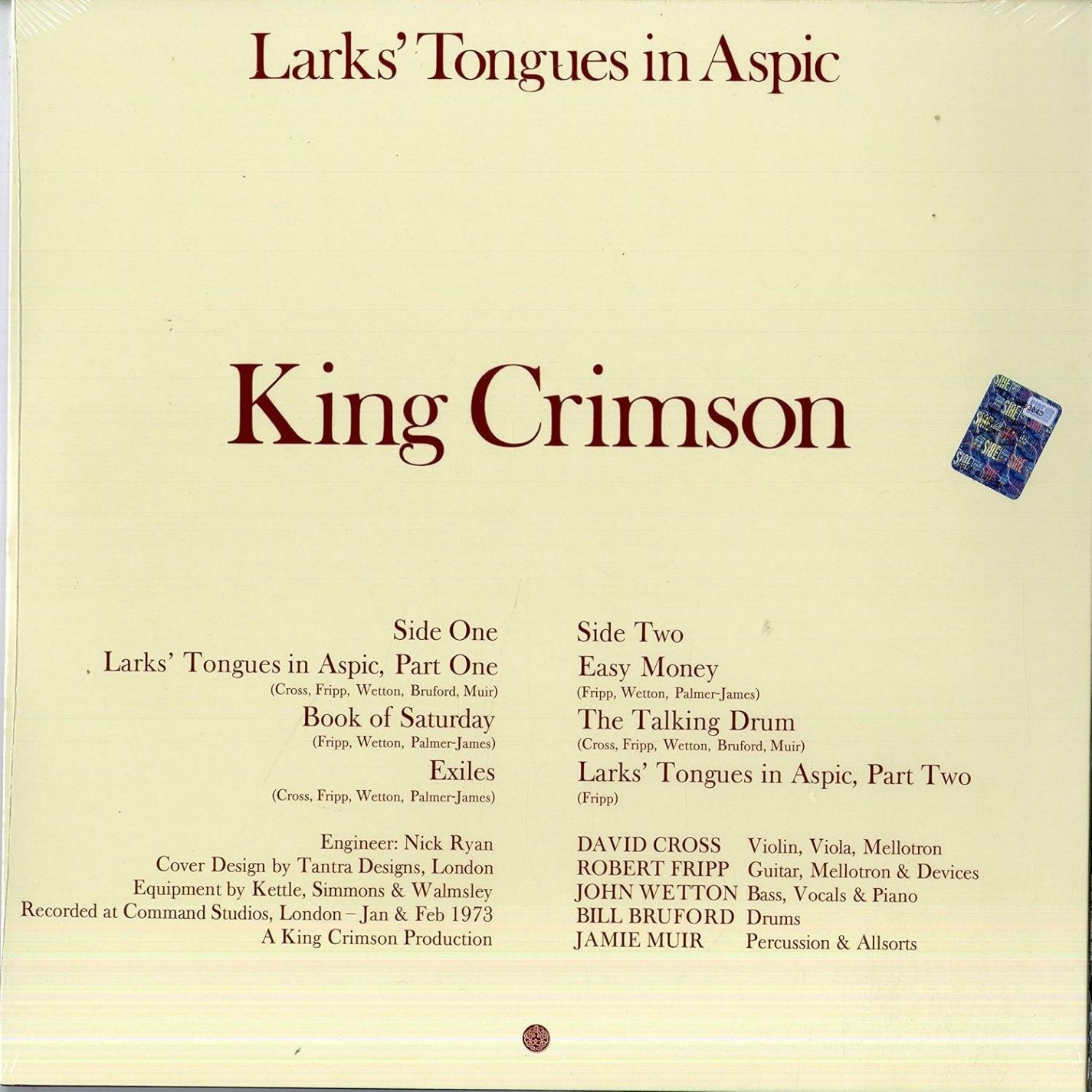 King Crimson - Larks Tongues In Aspic (Wilson & Fripp Remix) (Limited Edition, 200 Gram) (LP) - Joco Records