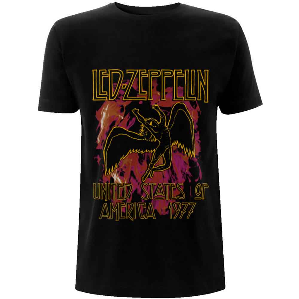 Led Zeppelin - Black Flames (T-Shirt) - Joco Records