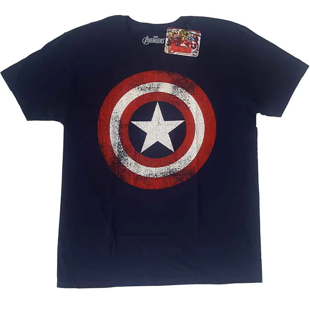 Marvel Comics - Captain America Distressed Shield (T-Shirt) - Joco Records