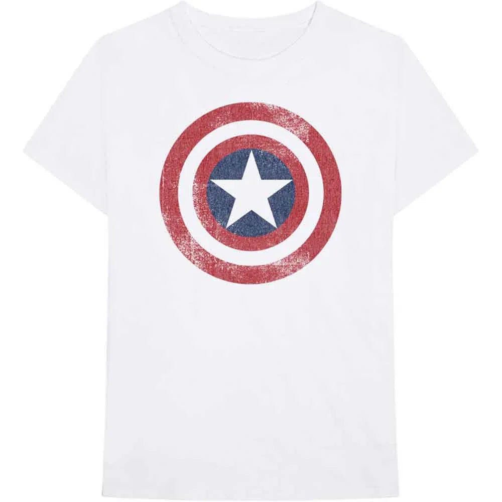 Marvel Comics - Captain America Distressed Shield (T-Shirt) - Joco Records
