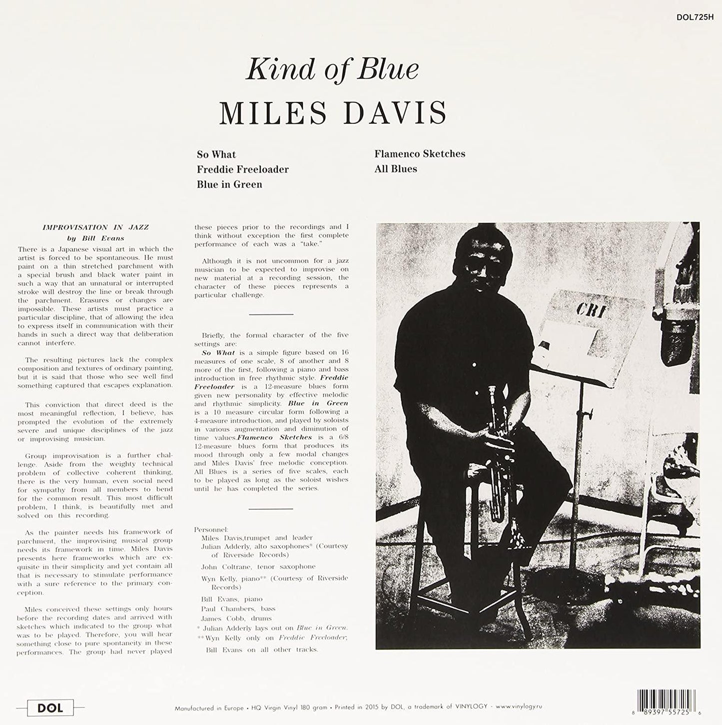 Miles Davis - Kind Of Blue (Import, 180 Gram) (LP) - Joco Records