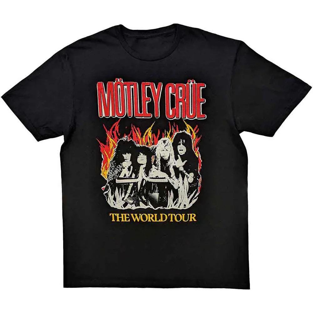 Motley Crue - Vintage World Tour Flames (T-Shirt) - Joco Records
