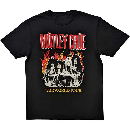 Motley Crue - Vintage World Tour Flames (T-Shirt) - Joco Records