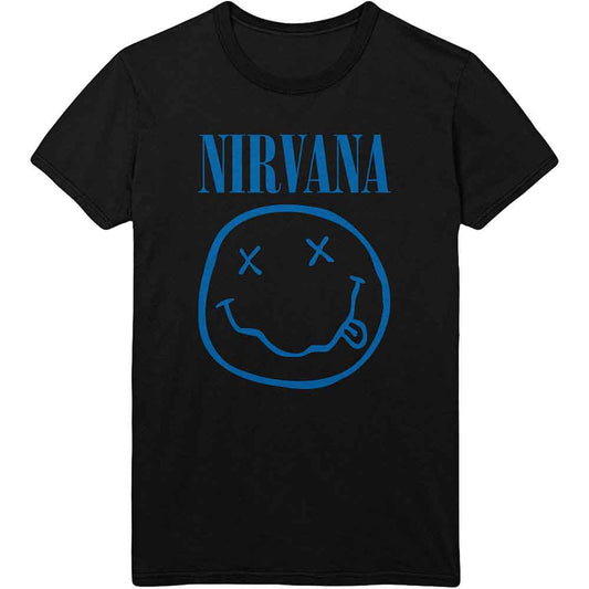Nirvana - Blue Happy Face (T-Shirt) - Joco Records