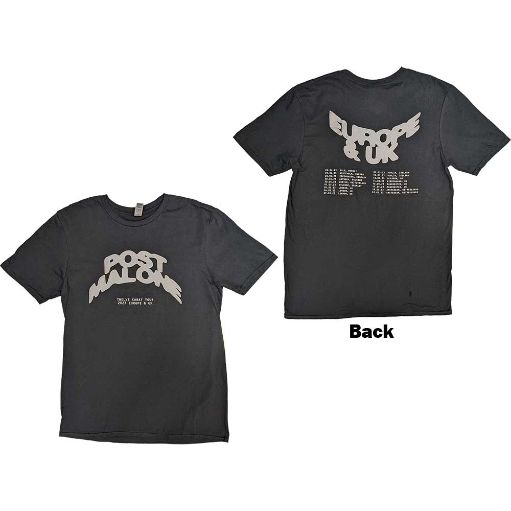 Post Malone - Curved Logo 2023 Tour Dates (T-Shirt) - Joco Records