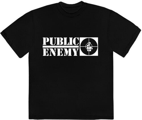 Public Enemy - Long Logo Black Unisex Short Sleeve (T-Shirt) - Joco Records
