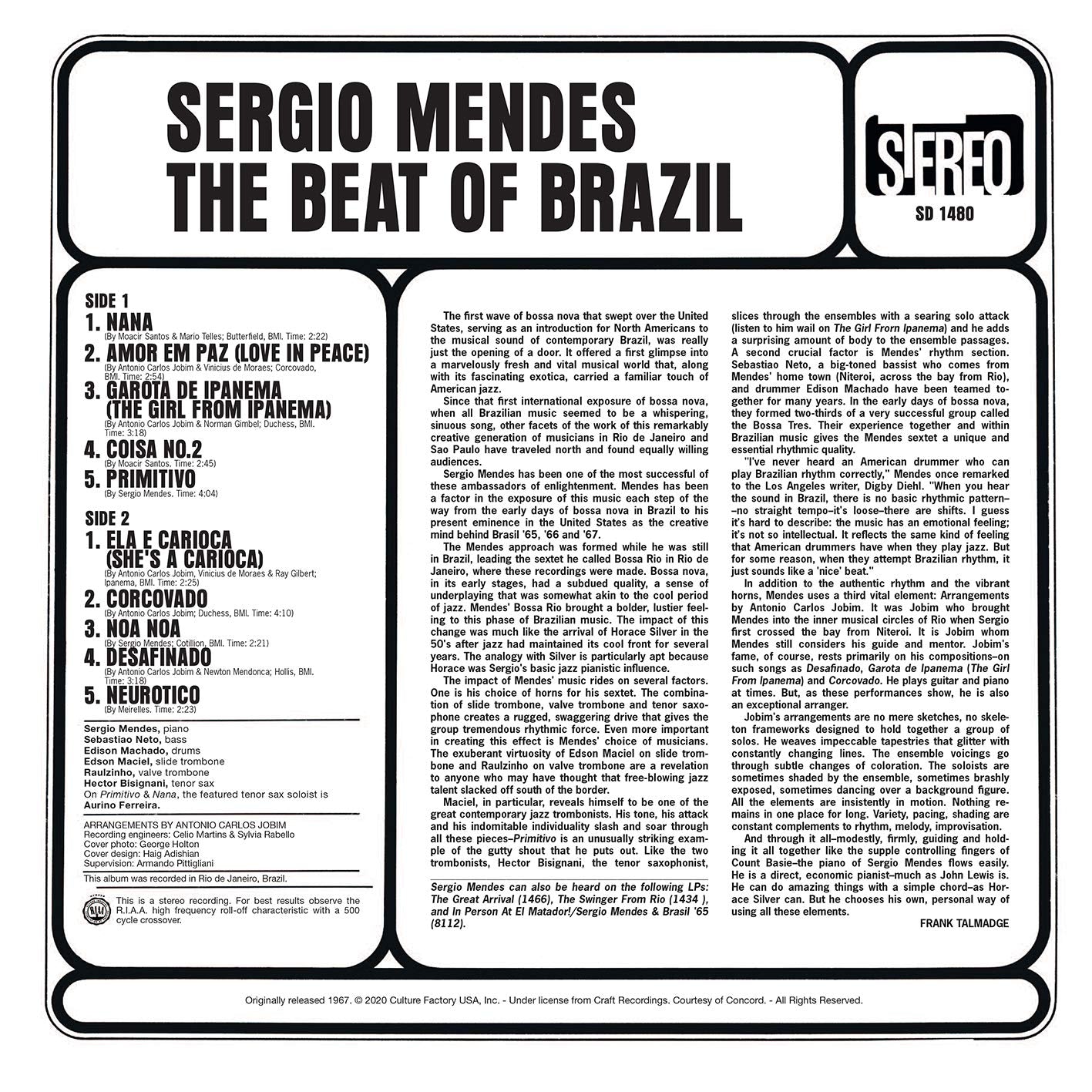 Sergio Mendes - The Beat Of Brazil (Limited Edition, Blue & Yellow Vinyl) (LP) - Joco Records