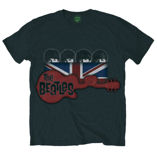 The Beatles - Guitar & Flag Tee (T-Shirt) - Joco Records