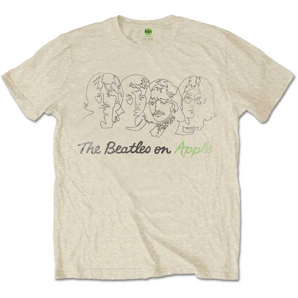 The Beatles - Outline Faces on Apple (T-Shirt) - Joco Records