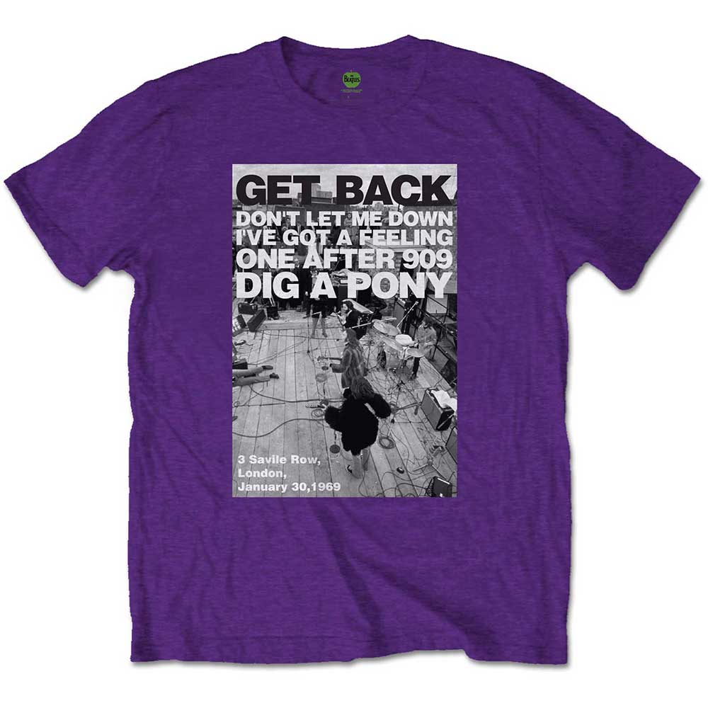 The Beatles - Rooftop Shot - Get Back Tee (T-Shirt) - Joco Records