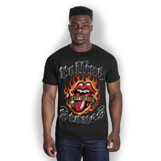 The Rolling Stones - Flaming Tattoo Tongue (T-Shirt) - Joco Records