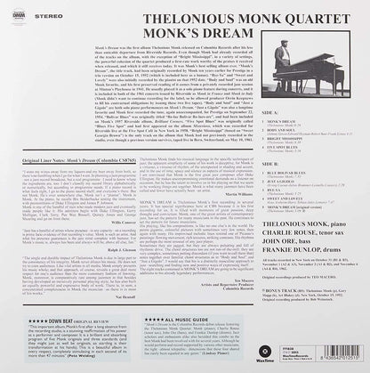 Thelonious Monk - Monk's Dream (Limited Edition Import, Remastered, 180 Gram) (LP) - Joco Records