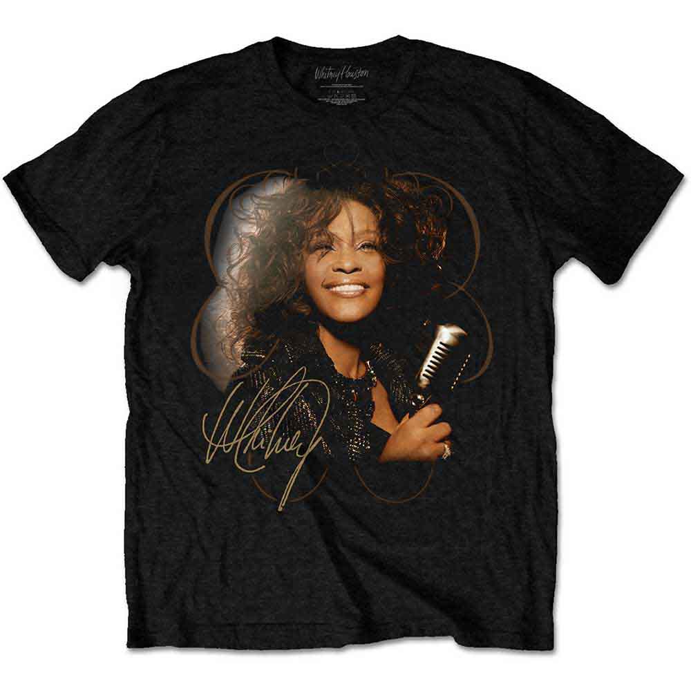 Whitney Houston - Vintage Mic Photo (T-Shirt) - Joco Records