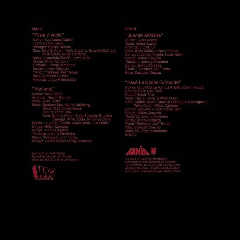 Willie Colón - Vigilante (LP) - Joco Records
