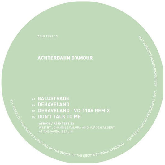 Achterbahn D'amour - Acid Test 13 (12 - Inch Vinyl EP) - Joco Records