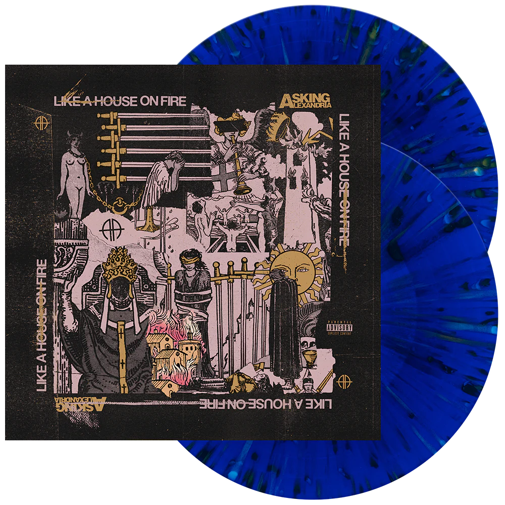 Asking Alexandria - Like A House On Fire (Indie Exclusive, Clear Vinyl, Royal Blue, Pink, Gold) (2 LP) - Joco Records