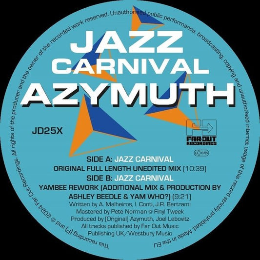 Azymuth - Jazz Carnival (Original Full Length Unedited Mix) (12 - Inch Vinyl) - Joco Records