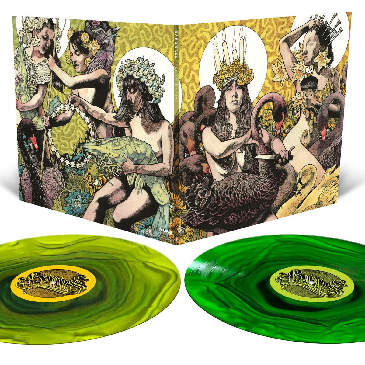 Baroness - Yellow & Green Record (Neon Green & Yellow, Milky Clear and Black Ripple Effect Vinyl) (2 LP)