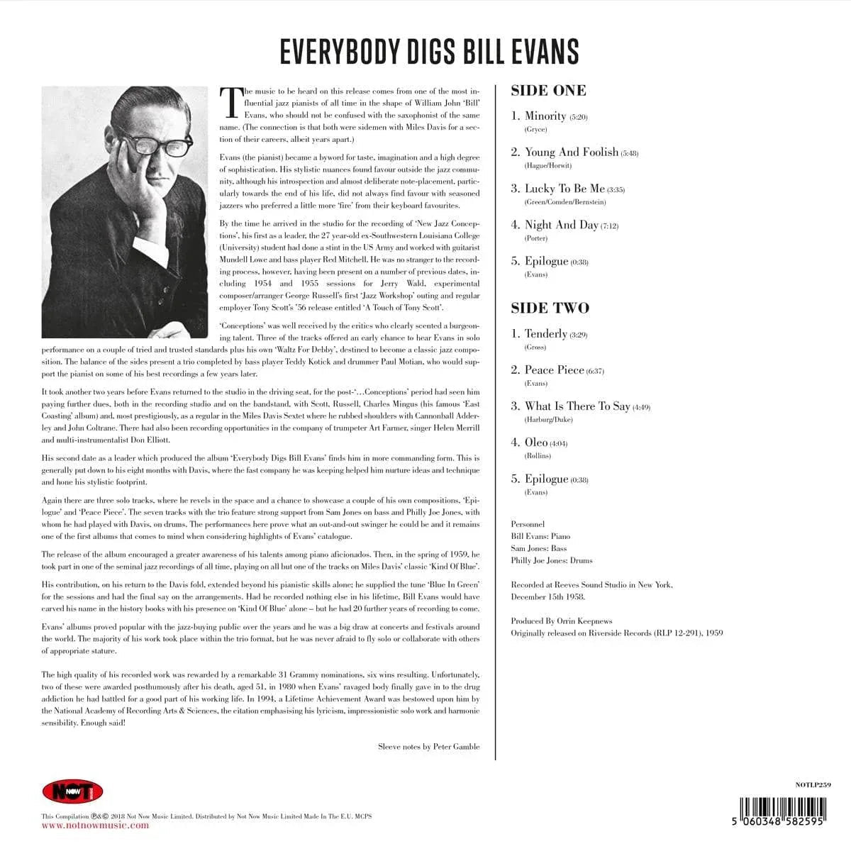 Bill Evans - Everybody Digs Bill Evans (Limited Edition, 180 Gram, Blue Vinyl) (LP) - Joco Records