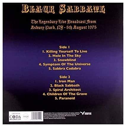 Black Sabbath - Masters Of The Grave: Asbury Park, N.J. August 5th,1975 (Limited Edition Import, Purple Vinyl) (LP) - Joco Records