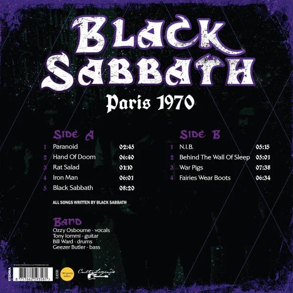 Black Sabbath - Paris 1970 (Import) - Joco Records