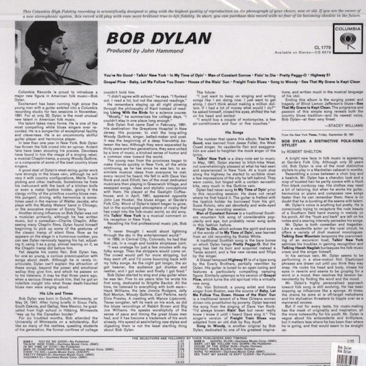 Bob Dylan - Bob Dylan (Remastered, 180 Gram, Mono) (LP) - Joco Records