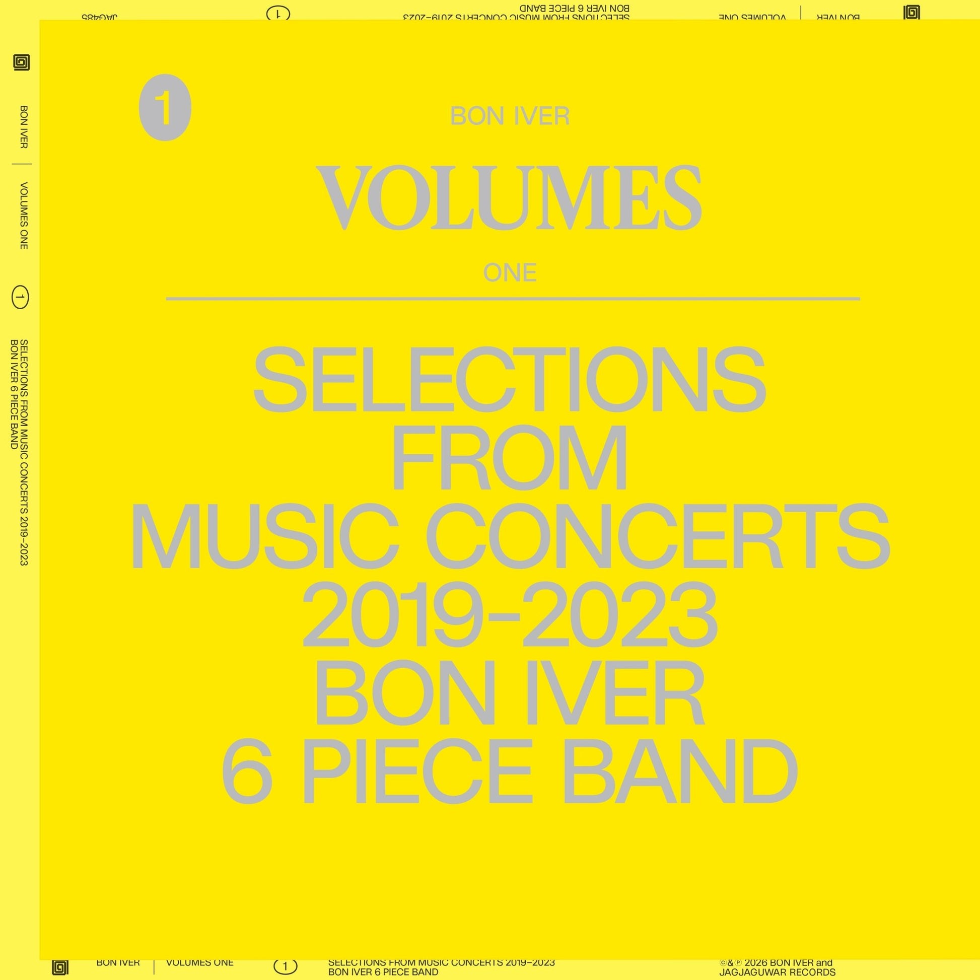 Bon Iver - Volumes: One - Selections From Music Concerts 2019 - 2023 - 6 Piece Band (LP) - Joco Records