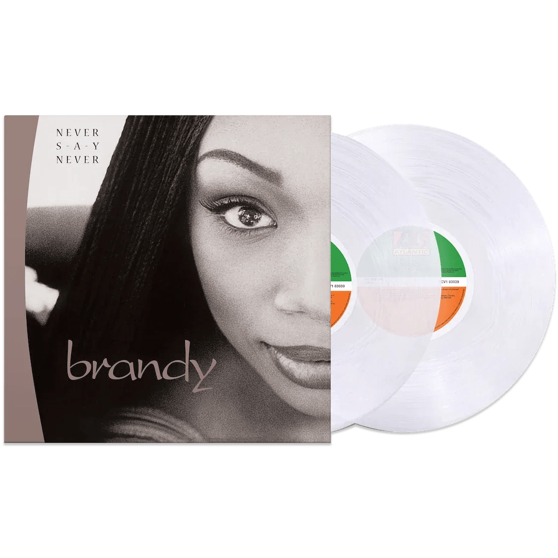 Brandy - Never Say Never (Limited Edition, Crystal Clear Vinyl) (2 LP) - Joco Records