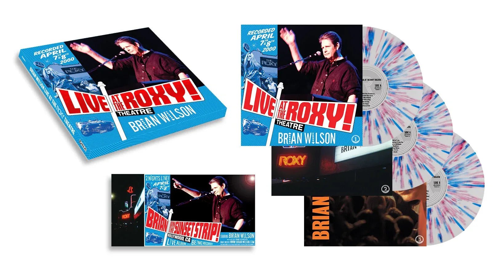 Brian Wilson - Live At The Roxy Theatre (Indie Exclusive, Red White & Blue Splatter) (3 LP) - Joco Records