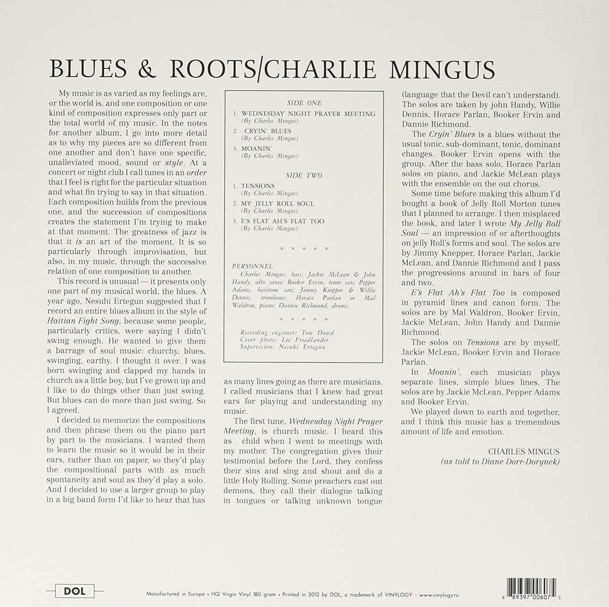 Charles Mingus - Blues & Roots (Limited Edition Import, 180 Gram, Blue Vinyl) (LP) - Joco Records