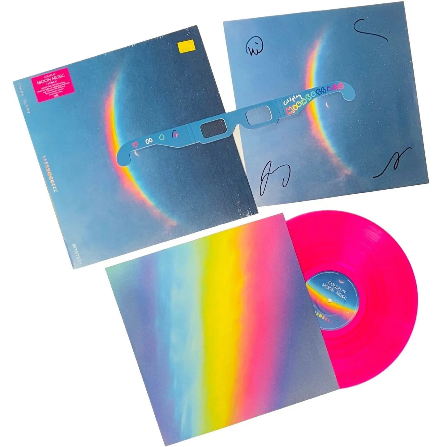 Coldplay - Moon Music (Limited Edition, Autographed, Eco-Pink Vinyl) (LP) - Joco Records