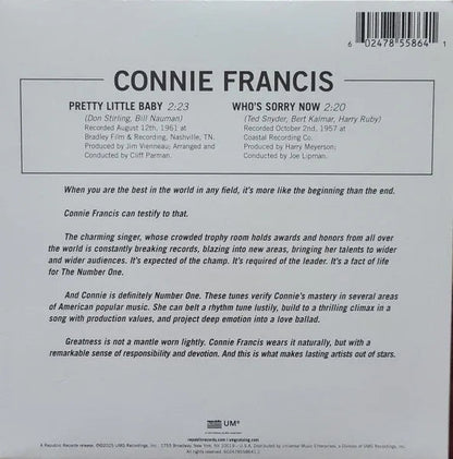 Connie Francis - Pretty Little Baby (Baby Pink, 7" Vinyl Single) - Joco Records