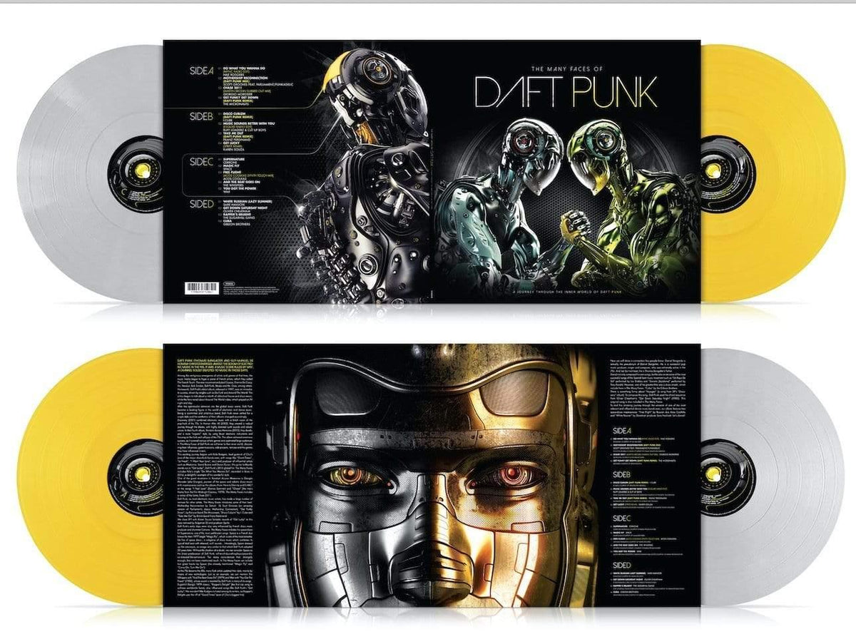 Daft Punk - The Many Faces of Daft Punk (Limited Edition, 180 Gram, Yellow & White Marbled Vinyl) (2 LP) - Joco Records