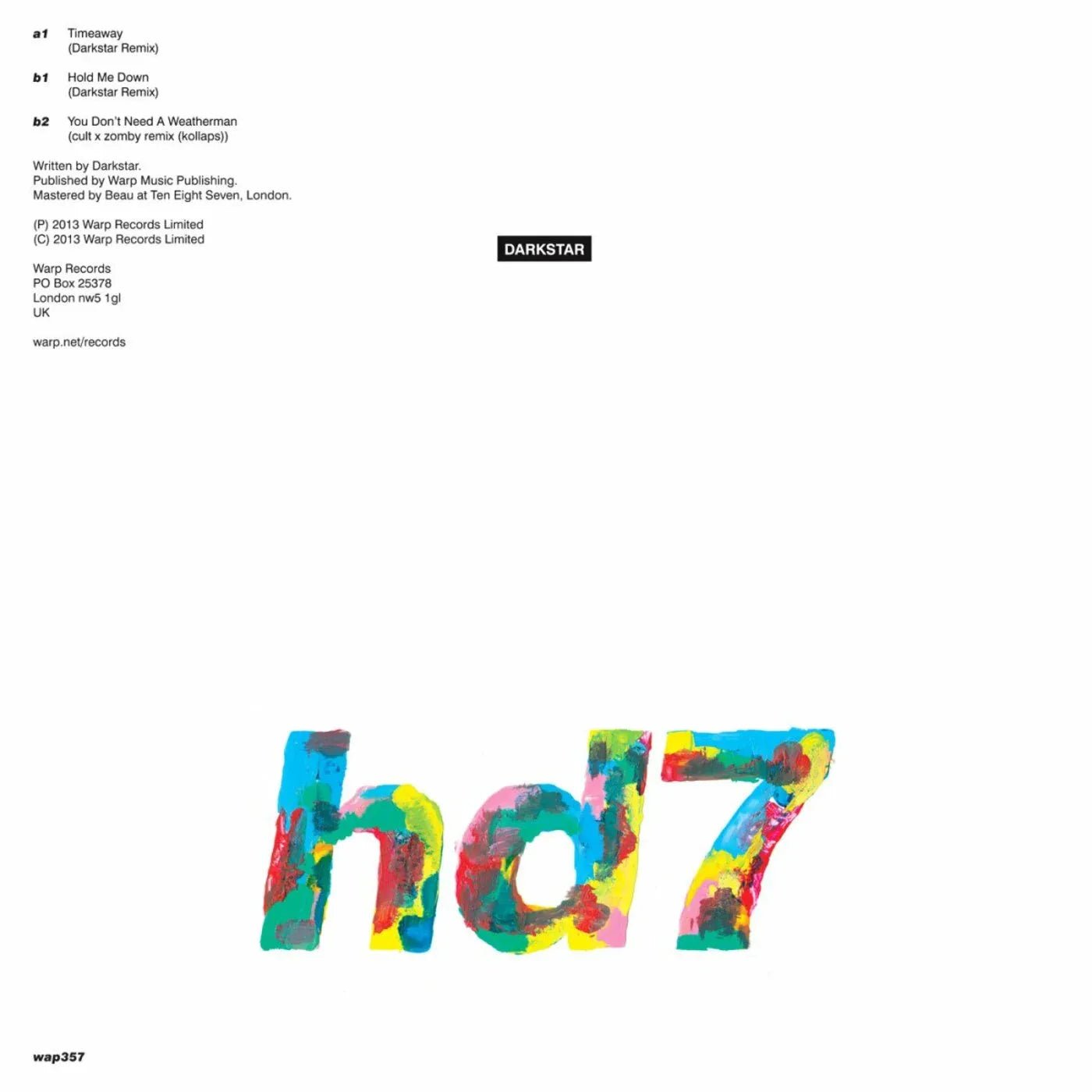 Darkstar - hd7 (EP) - Joco Records