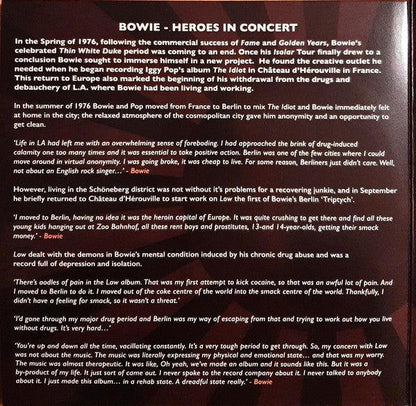 David Bowie - Heroes In Concert (Limited, Numbered, Red & White 10" Vinyl) (2 LP) - Joco Records