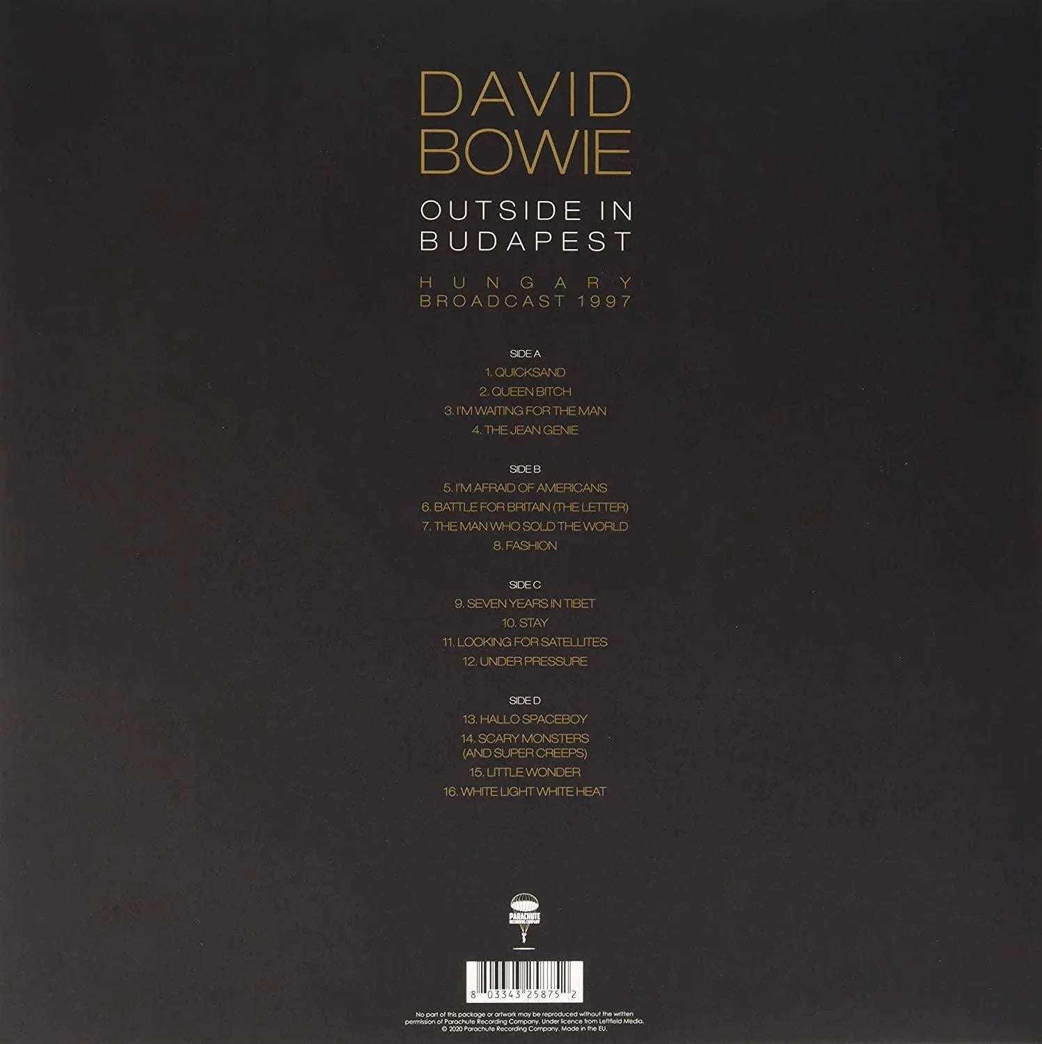David Bowie - Outside In Budapest (Hungary Broadcast, 1997) (Import, 140 Gram) (2 LP) - Joco Records