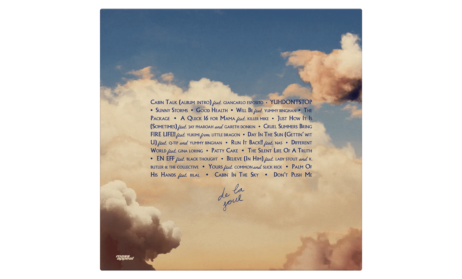 De La Soul - Cabin In The Sky (Alternate Cover) (Opaque Sky Blue Vinyl) (2 LP) - Joco Records