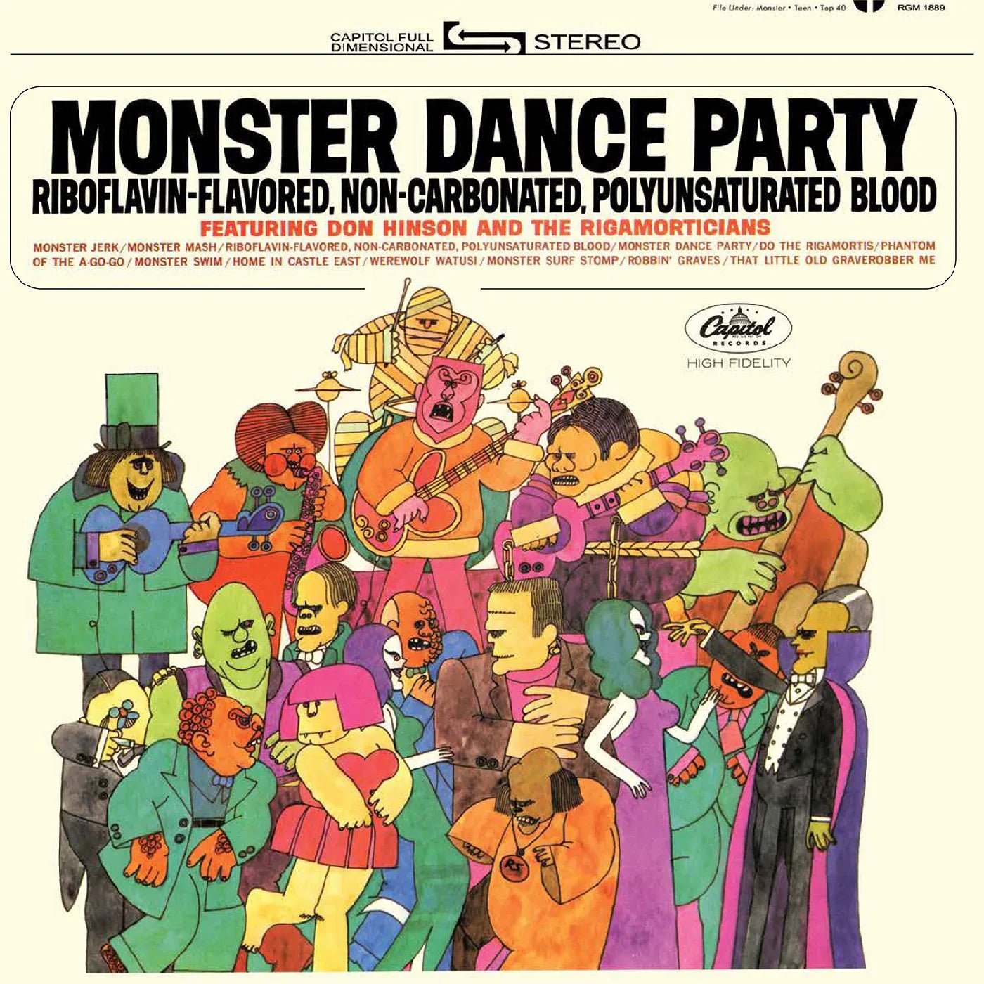 Don And The Rigamorticians Hinson - Monster Dance Party (Orange & Black Pumpkin Splatter Vinyl) (LP) - Joco Records
