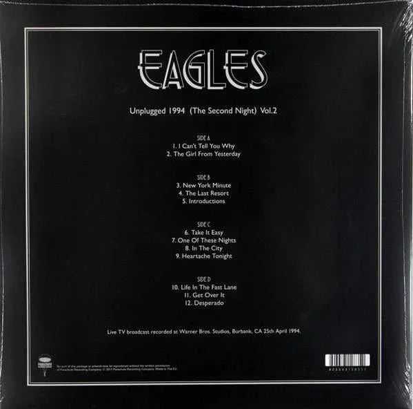 Eagles - Unplugged 1994 (The Second Night) Vol. 2 (2 LP) - Joco Records