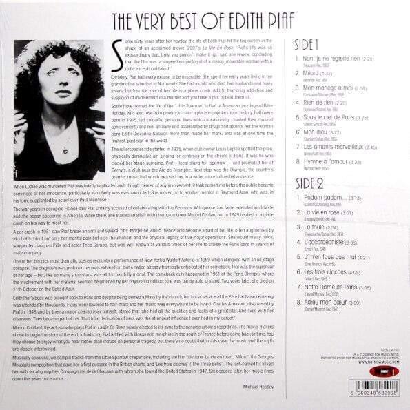 Edith Piaf - The Very Best Of (Limited Import, 180 Gram, Clear Vinyl) (LP) - Joco Records